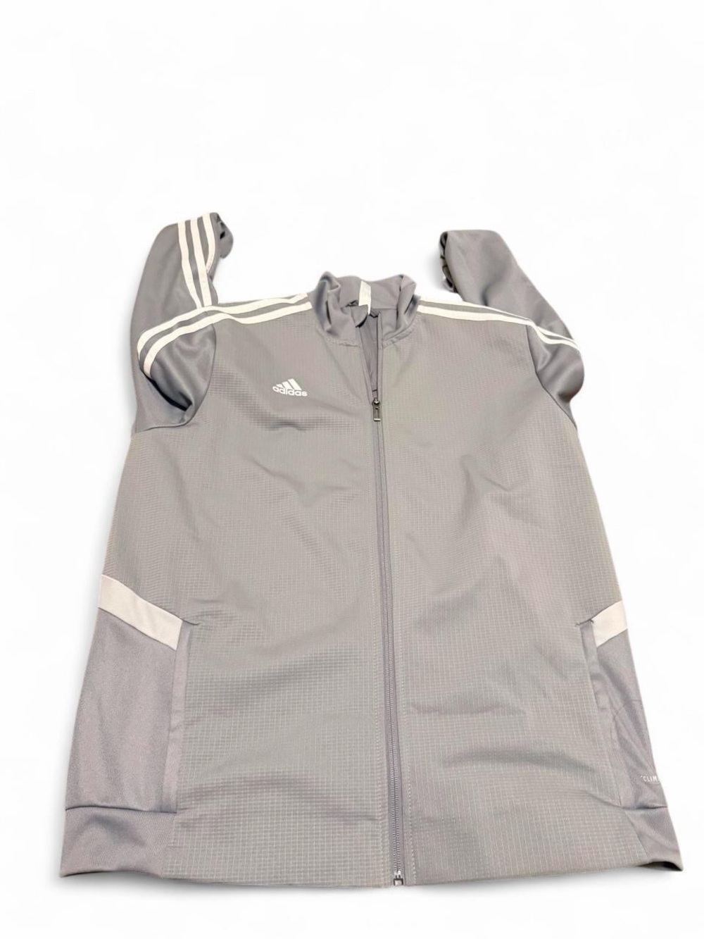 adidas Gray Full-Zip Jacket with Subtle Logo